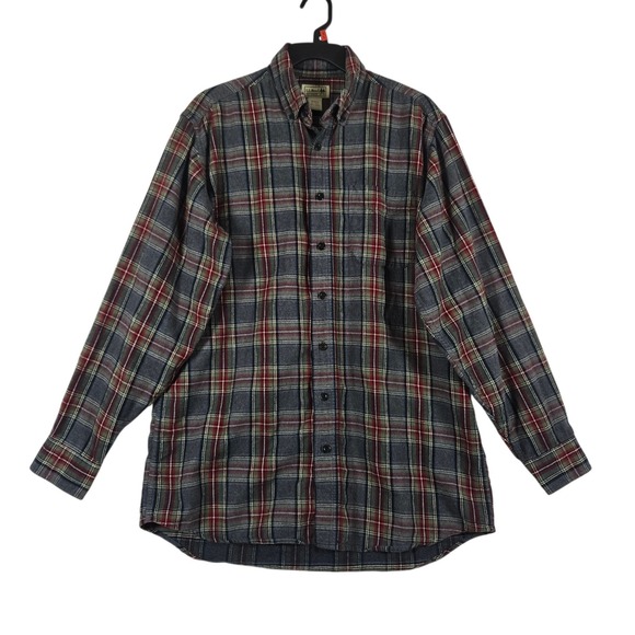 L.L. Bean Other - L.L.Bean Scotch Plaid Flannel Shirt Mens Medium Tall MT Gray Burgundy Plaid